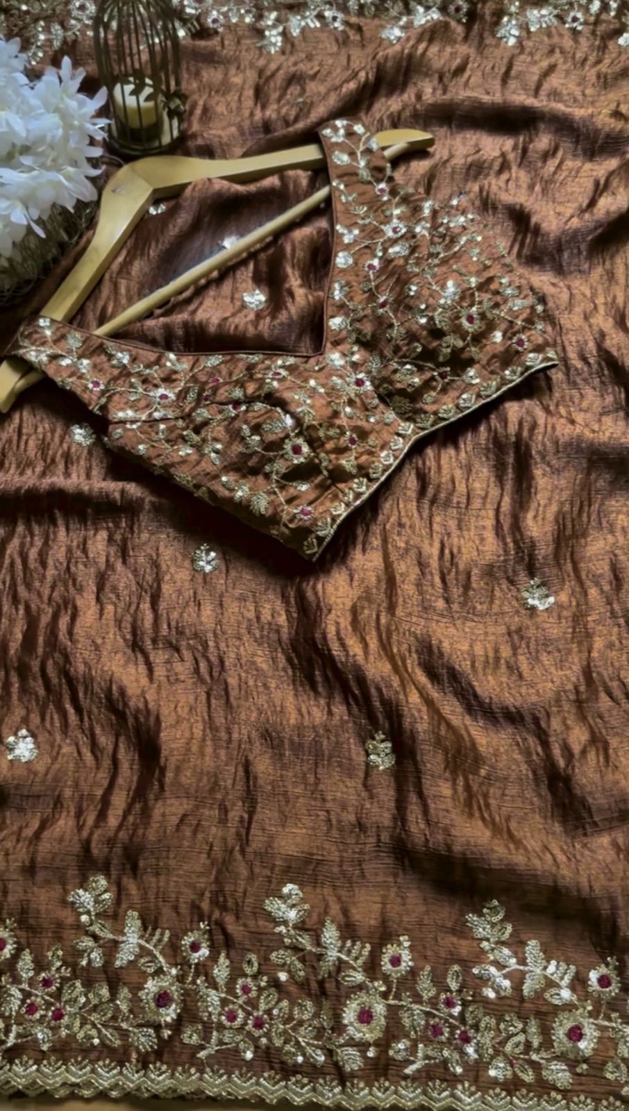Fashionkiya Looking some one for this same colour beautiful Designer Saree on Barbari Silk Febric with Thred & Sequnce work and blouse on also Barbari Silk Febric with Thrrd & Sequnce work.