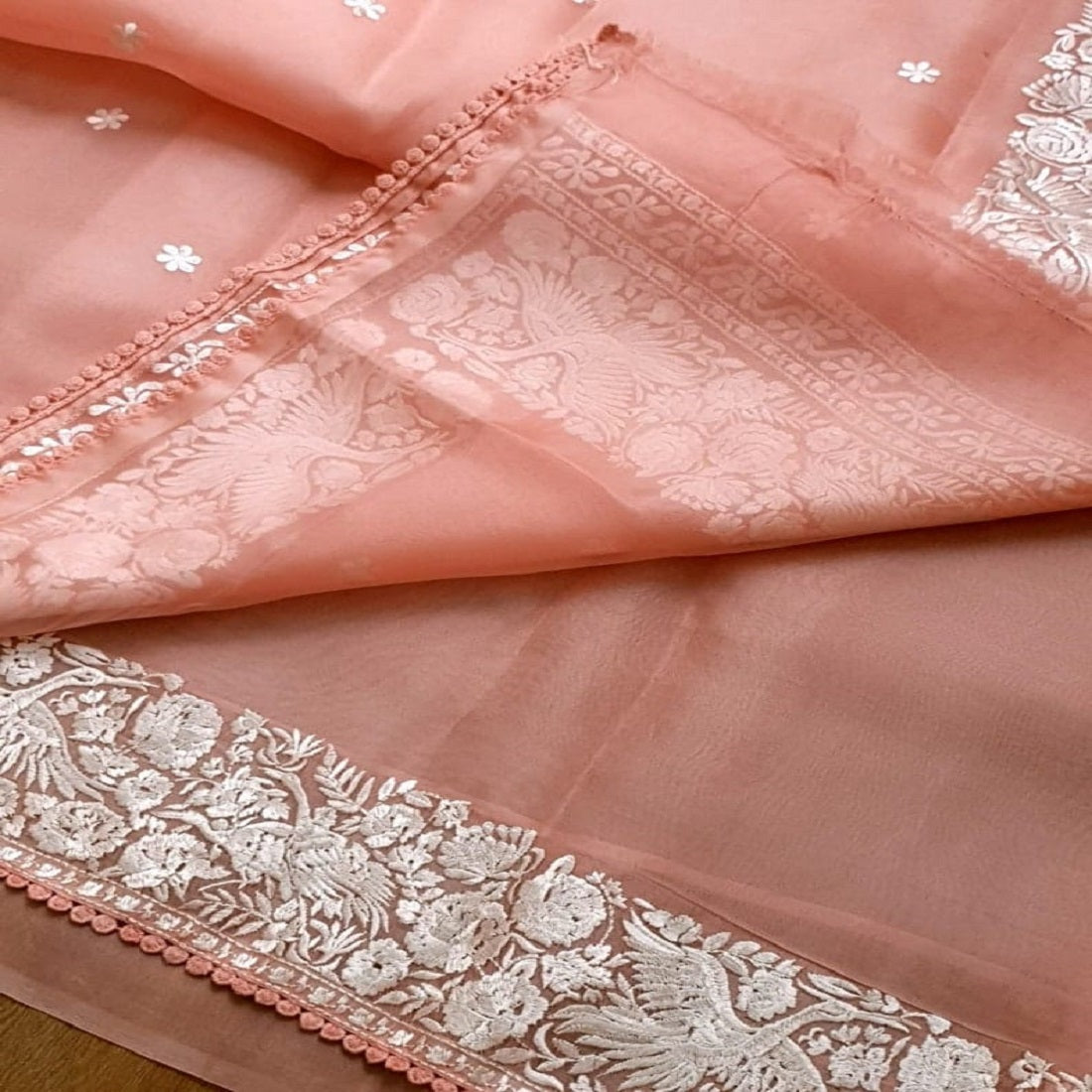 Embroidary work over pure organza silk | Party wear saree| wedding wear saree