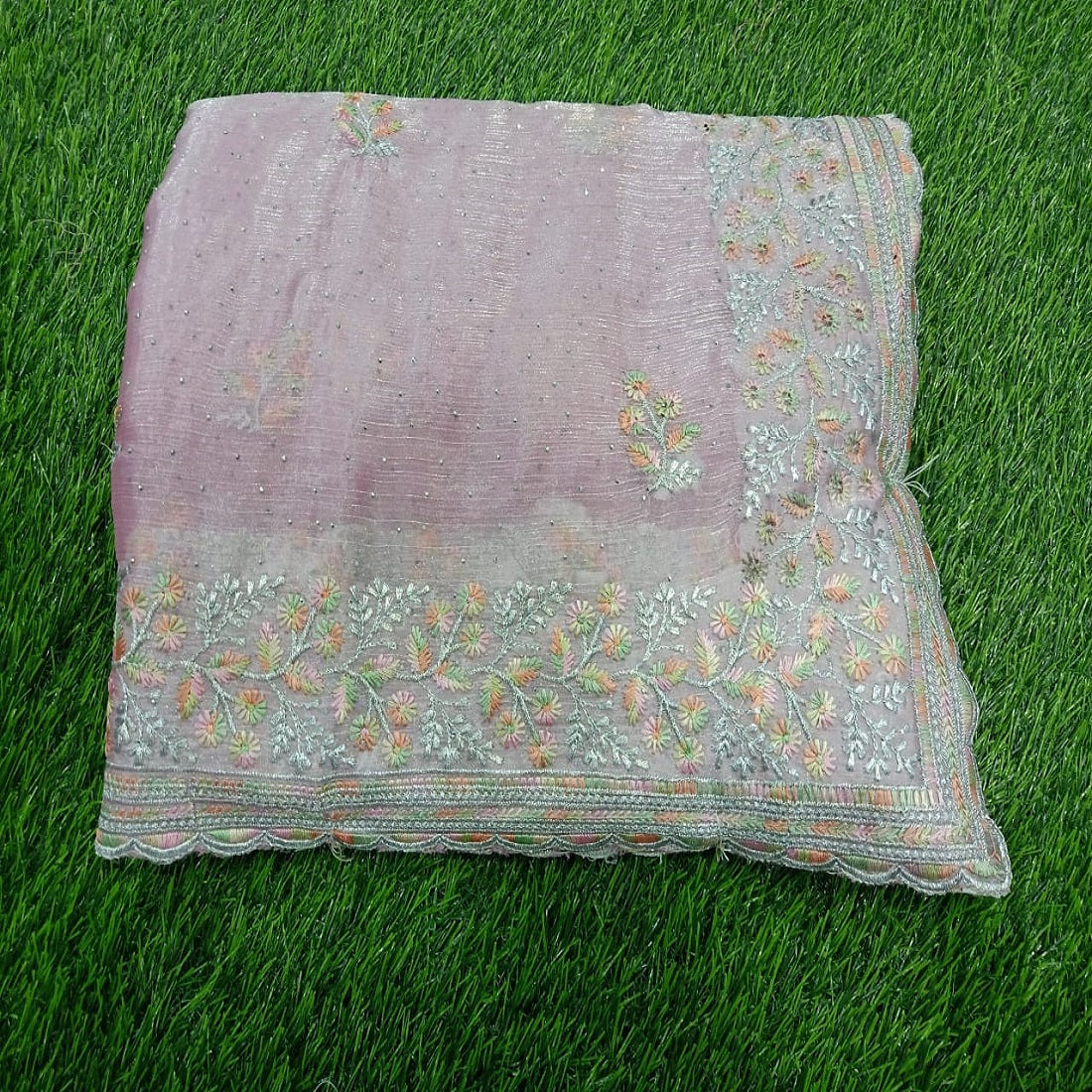 Lucknowi Embroidery Work with Cut Work, Full Work Saree, Indian festival Saree for Women