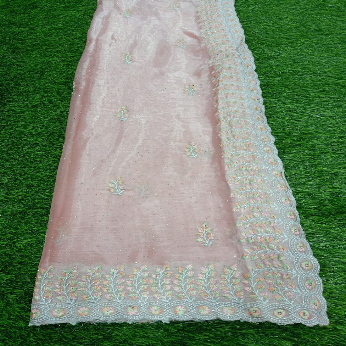 Lucknowi Embroidery Work with Cut Work, Full Work Saree, Indian festival Saree for Women