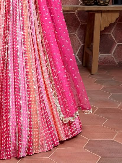 Women's Silk Embroidered Semi-Stitched Lehenga Choli for Women with Dupatta