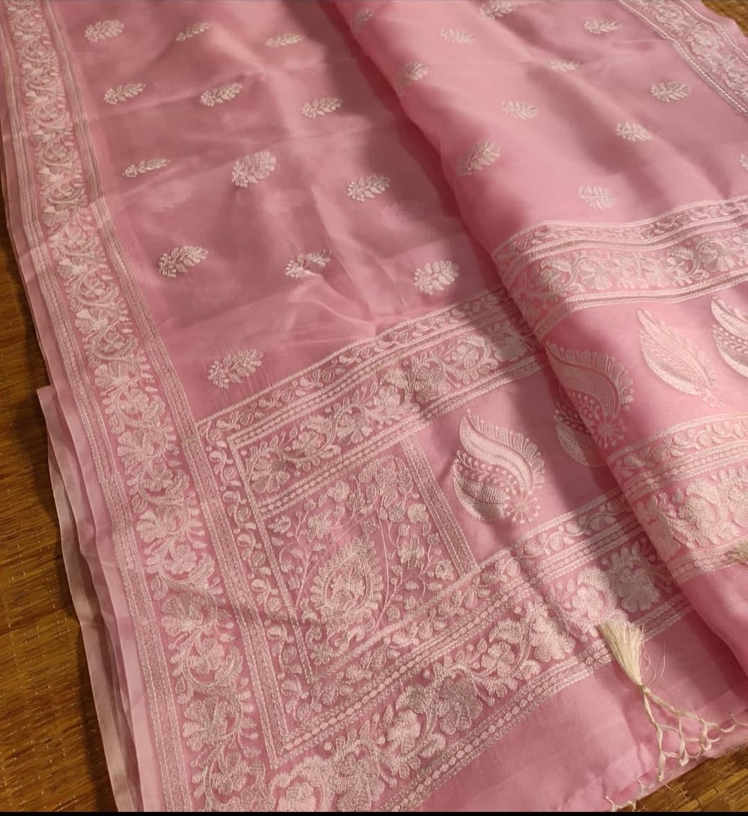 Embroidary work over pure organza silk | Party wear saree| wedding wear saree