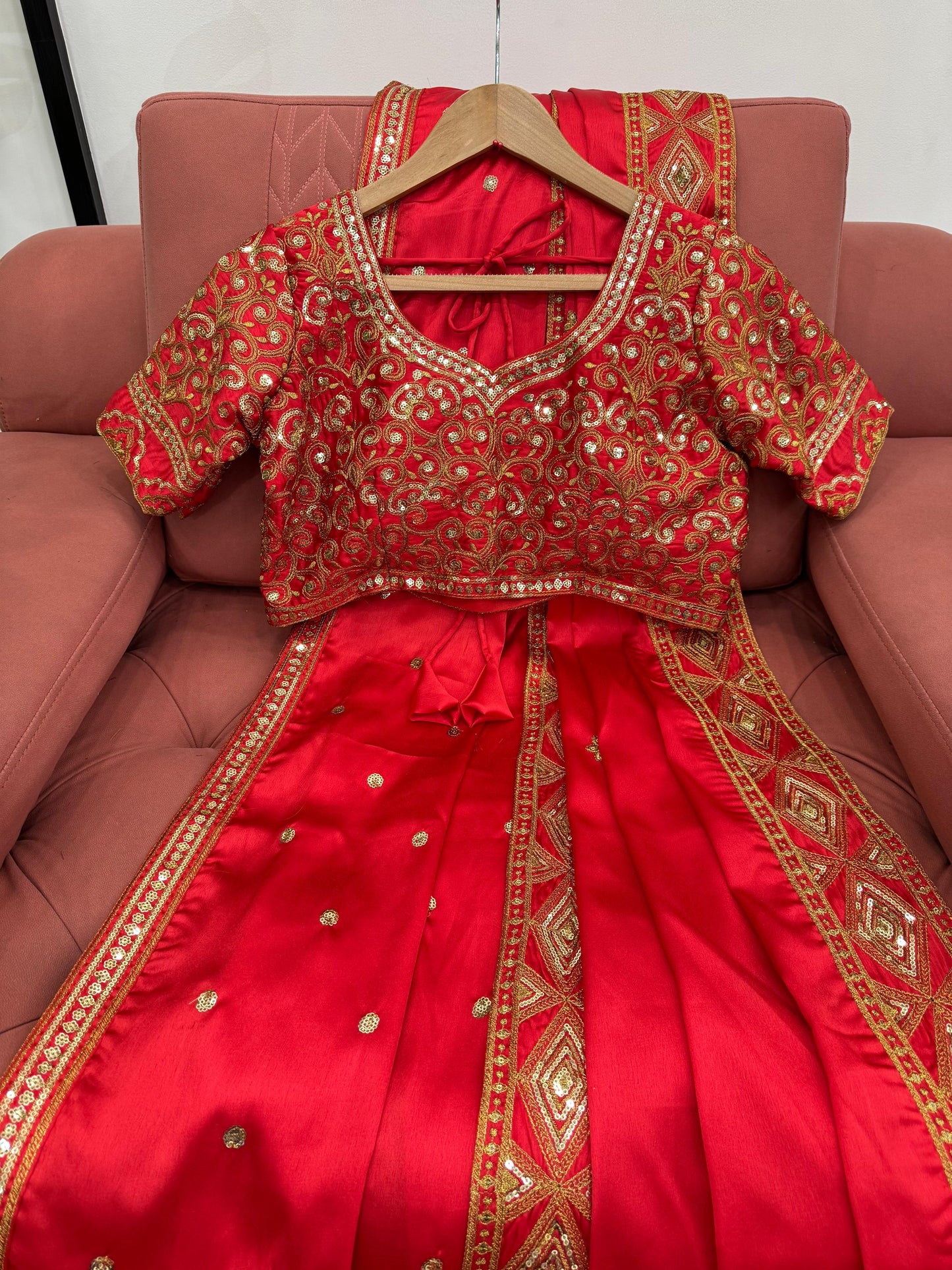 fashionkiya Japan Satin Silk Thred with Sequnce work sari