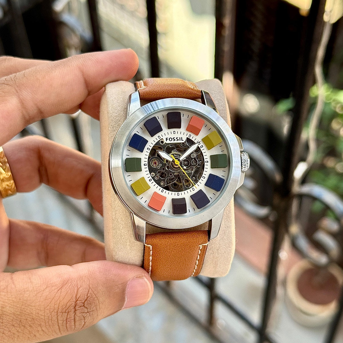 FOSSIL GRANT AUTOMATIC – MULTICOLOUR SKELETON DIAL STYLE