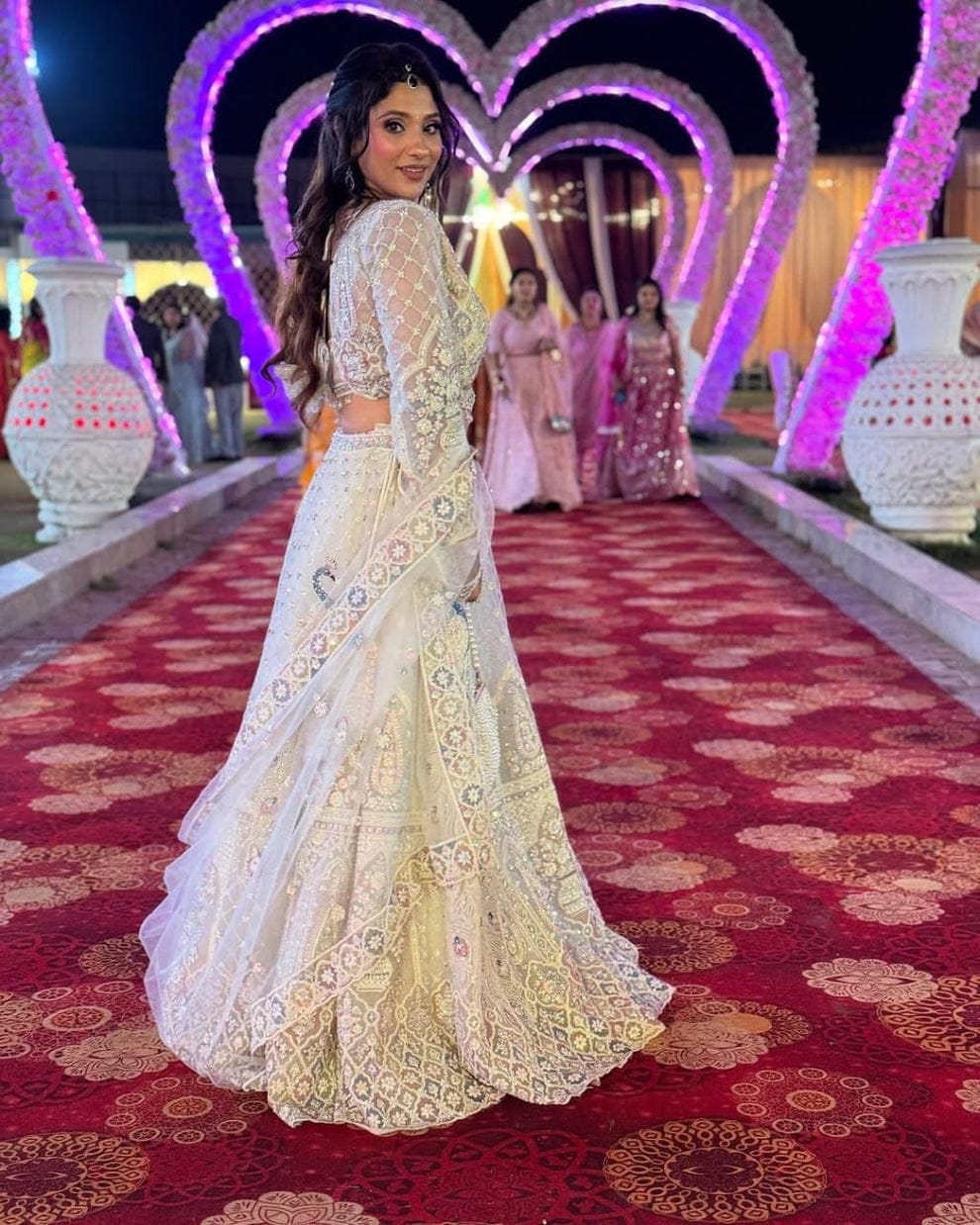 Fashionkiya White Color Soft Net Sequence Work Lehenga Choli