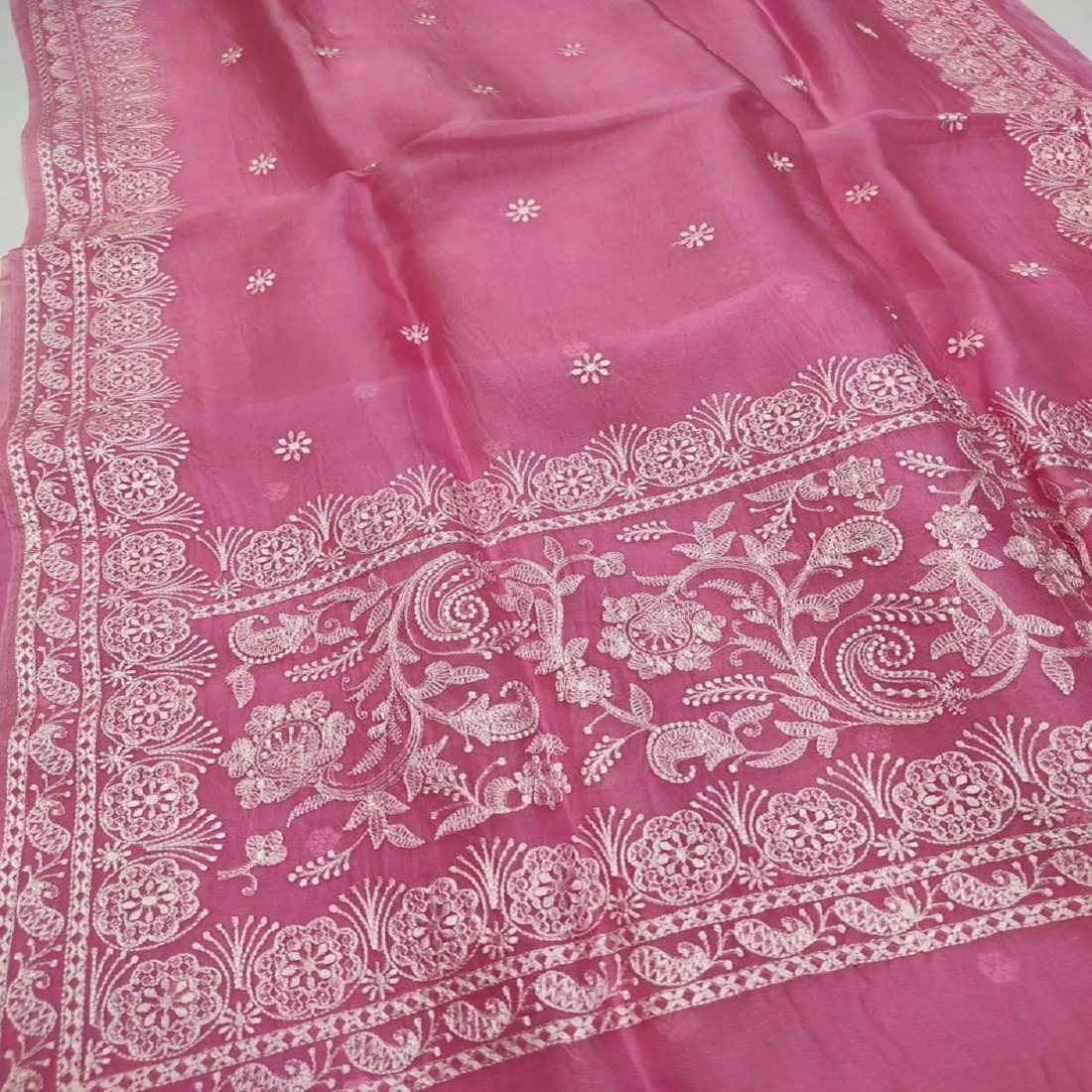Embroidary work over pure organza silk | Party wear saree| wedding wear saree