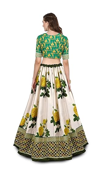 Fashionkiya Clothing Women's Silk Semi-stitched Lehenga Choli
