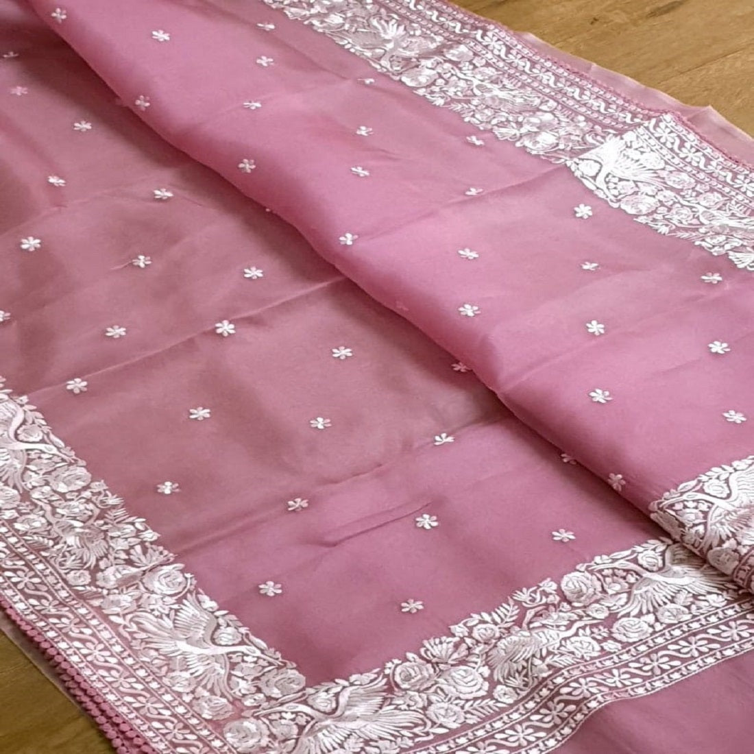 Embroidary work over pure organza silk | Party wear saree| wedding wear saree