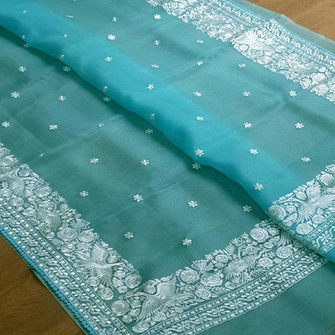 Embroidary work over pure organza silk | Party wear saree| wedding wear saree