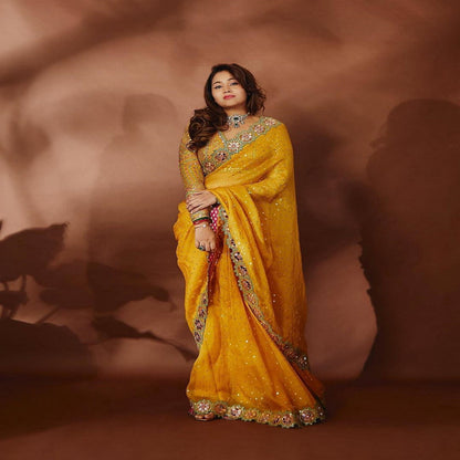 Fashionkiya LAUNCHING A BEAUTIFUL DESIGNER MIRROR WORK PARTY WERE SAREE