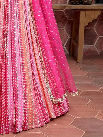 Women's Silk Embroidered Semi-Stitched Lehenga Choli for Women with Dupatta