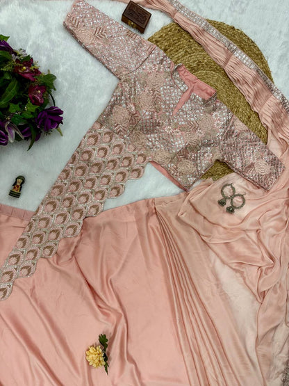 fashionkiya new embrodred work new blouse style saree