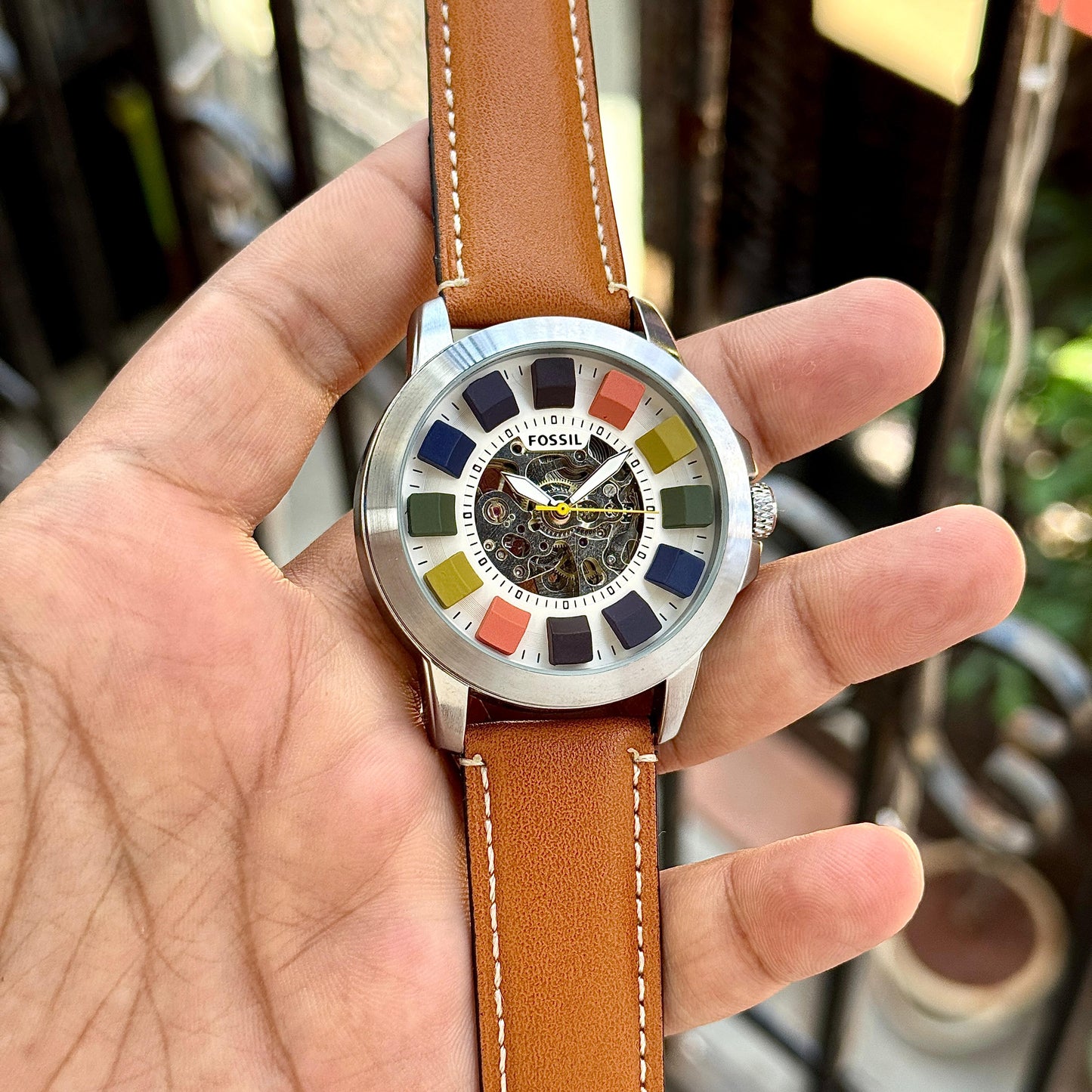 FOSSIL GRANT AUTOMATIC – MULTICOLOUR SKELETON DIAL STYLE