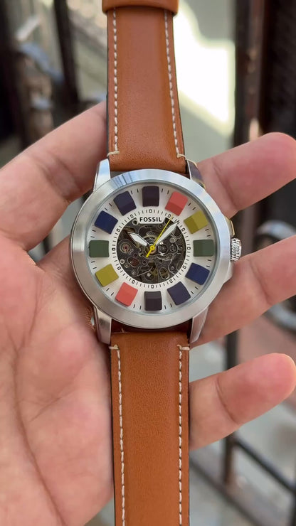 FOSSIL GRANT AUTOMATIC – MULTICOLOUR SKELETON DIAL STYLE