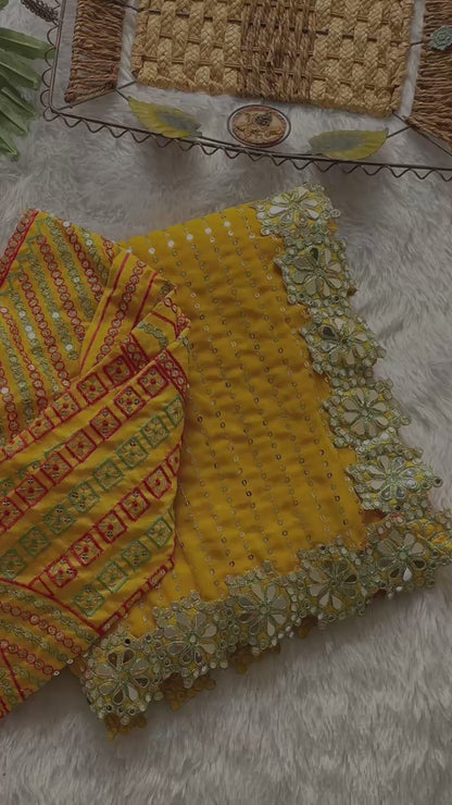 Fashionkiya LAUNCHING A BEAUTIFUL DESIGNER MIRROR WORK PARTY WERE SAREE