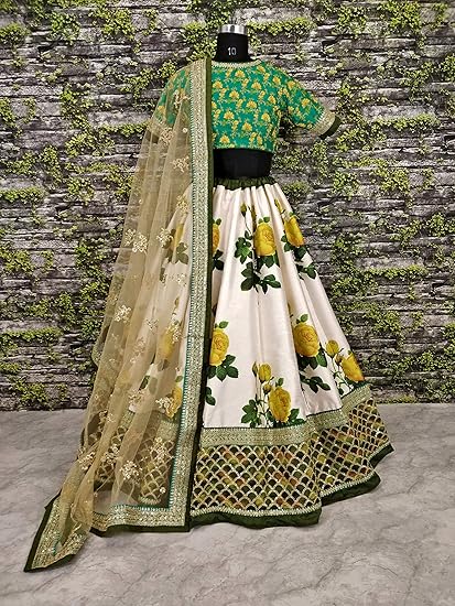 Fashionkiya Clothing Women's Silk Semi-stitched Lehenga Choli