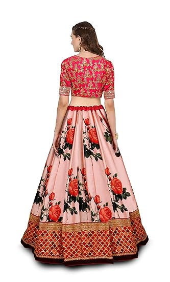 Women's Silk Semi-stitched Lehenga Choli